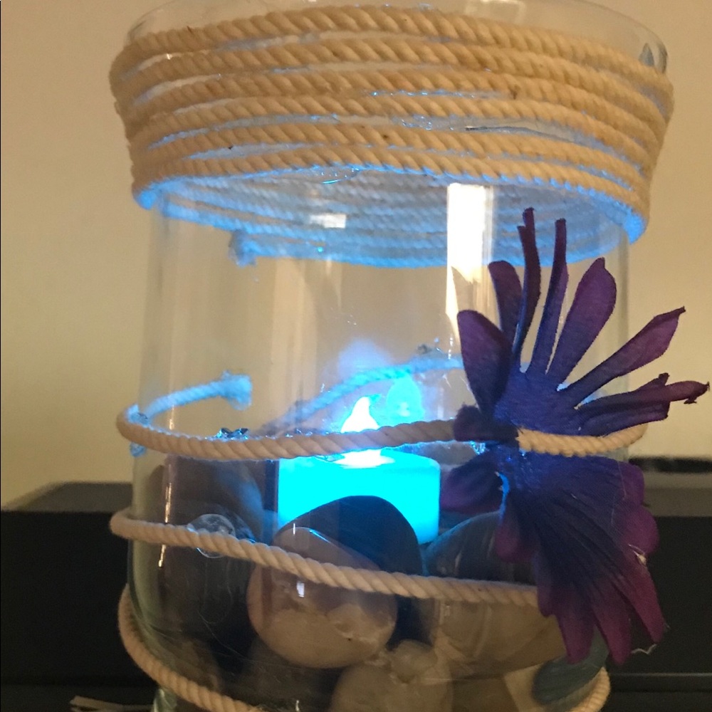 Glass candle holder